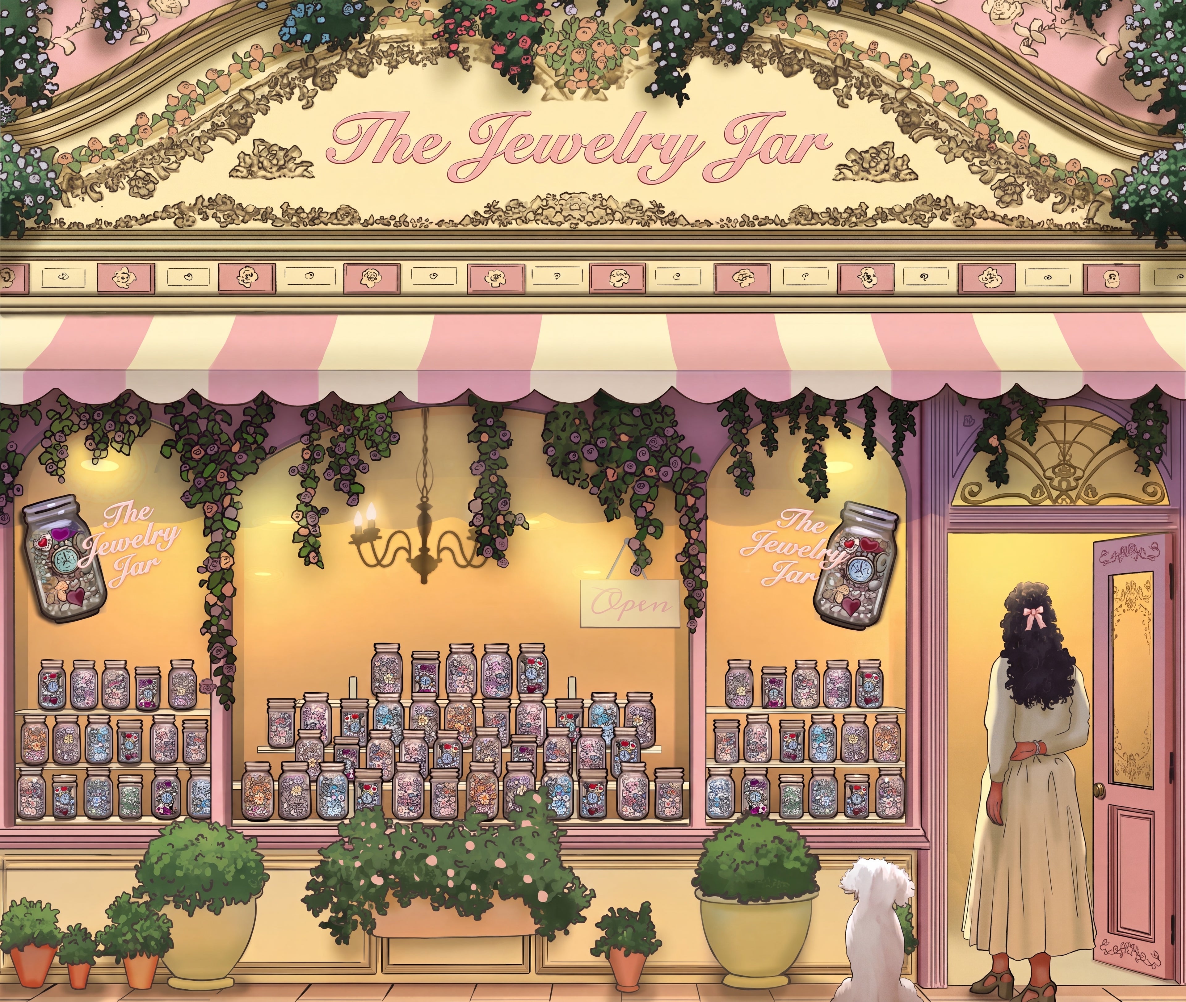 The Jewelry Jar illustrated storefront