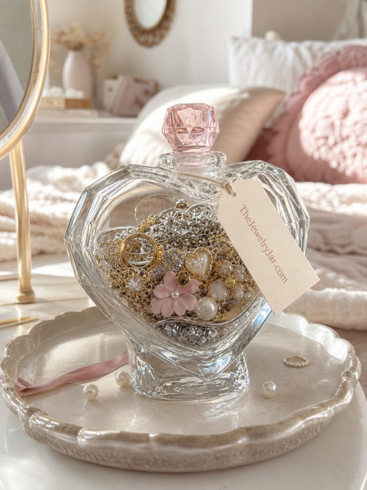 The Jewelry Jar Dream Heart Jar with curated hypoallergenic jewelry